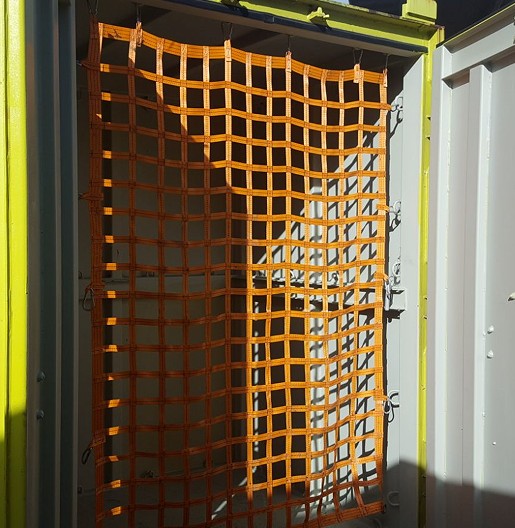 福建高强度集装箱尾部安全防护网防止货物坠落坍塌倒塌平柜高柜专用尼龙绳网